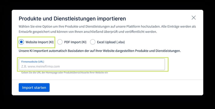 Produkte einpflegen